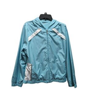 Reebok Women's Light Blue and White Sportswear Jacket Size L NWOT